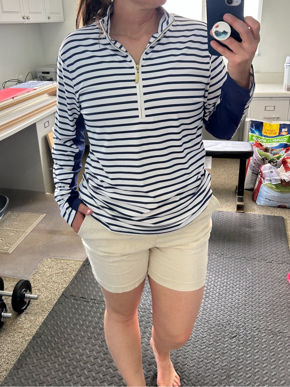 {Talbots} Cabana Life Sun & Swim 1/4 zip Pullover Long sleeve Quick Dry Top